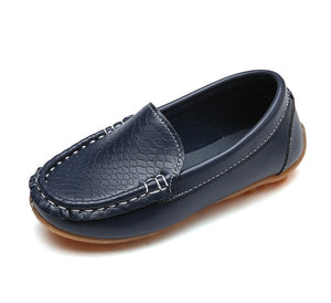 Boys Slip On Leather Loafers - Toddler To 12 Years Sizes