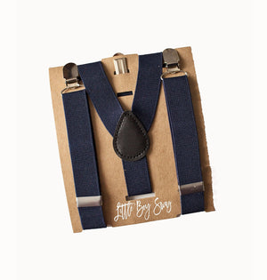 Navy Blue Suspenders Wine Bow Tie Set - Newborn To Adult Sizes