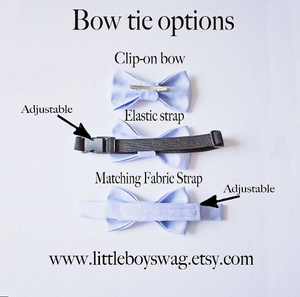 Blush Bow Tie Navy Suspenders - Newborn To Adult Sizes