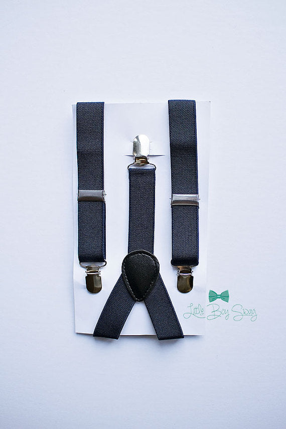 childrens navy bow tie and suspenders
