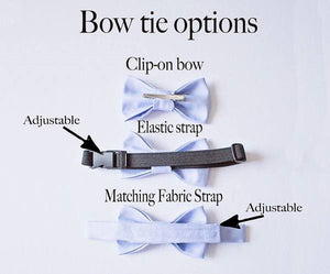 Navy Bow Tie Tan Leather Suspenders -  Boys To Men Sizes