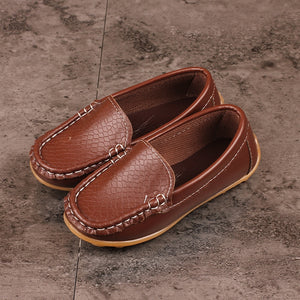 Boys Slip On Leather Loafers - Toddler To 12 Years Sizes