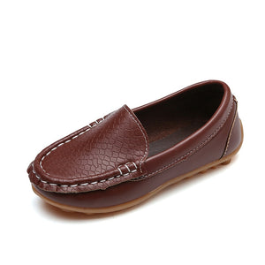 Boys Slip On Leather Loafers - Toddler To 12 Years Sizes