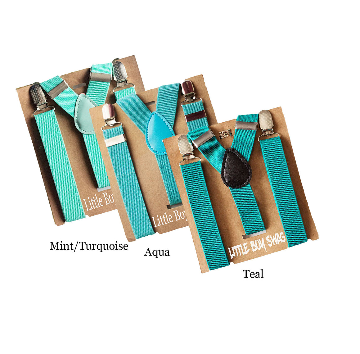 Suspenders Mint Aqua Teal - Newborn To Adult Sizes