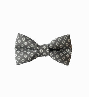 Charcoal Grey Print Bow Tie - Newborn To Adult sizes