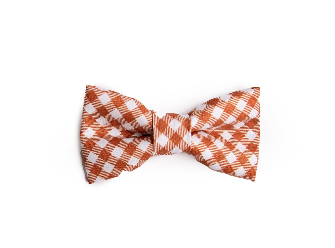 Cinnamon Terracotta Checkered Bow Tie - Newborn To Adult Sizes