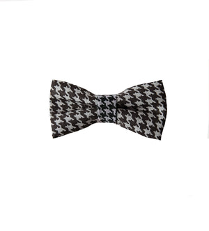 Grey Black Houndstooth Bow Tie - Boys To Adult Sizes