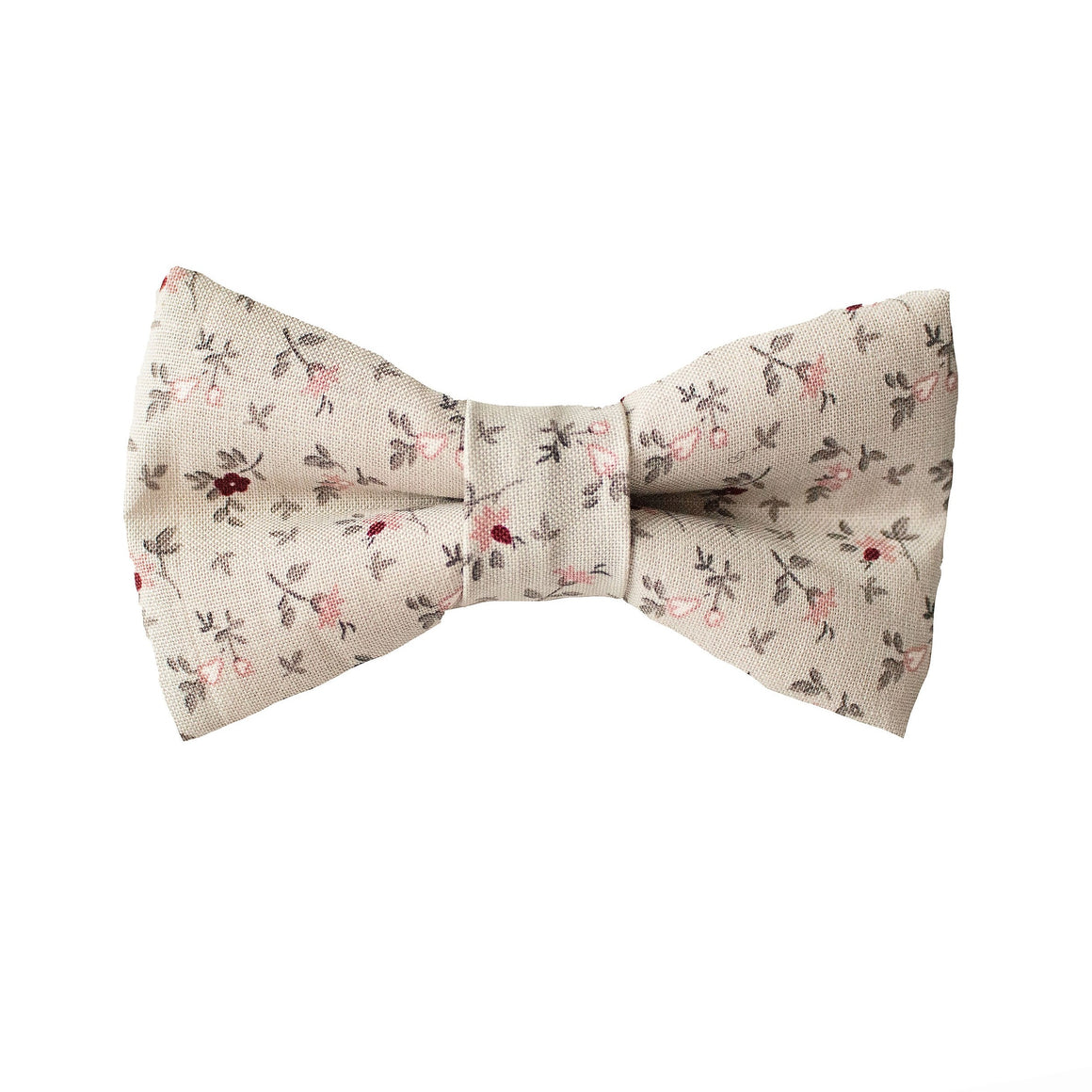 Grey Burgundy Blush Floral Bow Tie - Newborn To Adult Sizes