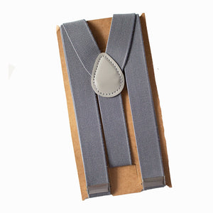 Grey Suspenders - Newborn To Adult Sizes
