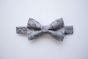 Black Suspenders Grey Bow Tie - Newborn To Adult Sizes