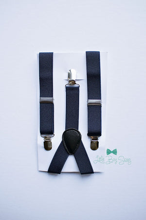 Burlap Bow Tie Navy Blue Suspenders Set- Newborn To Adult Sizes