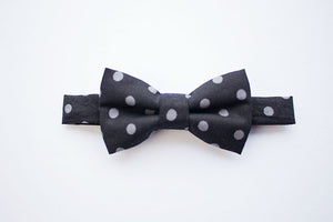 Black Polka Dot Bow Tie And Suspenders Boys - Adult Sizes