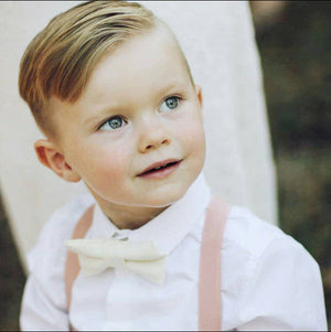 Gold Bow Tie Mint Suspenders Set - Newborn To Adult Sizes