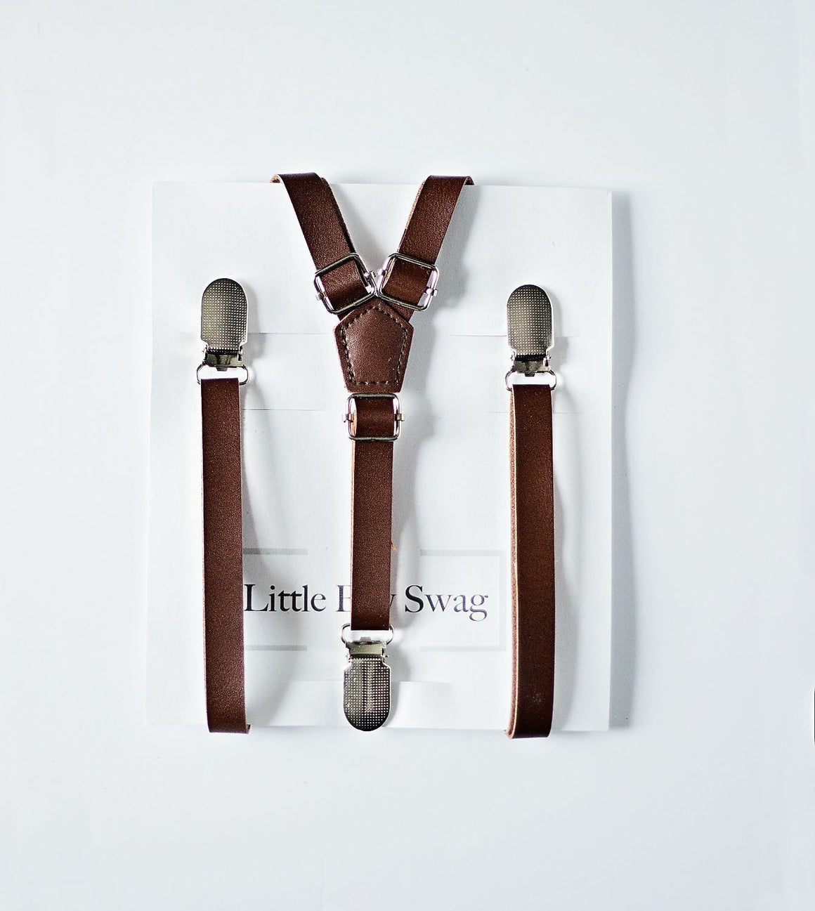Brown Leather Suspenders - Newborn To Adult Sizes