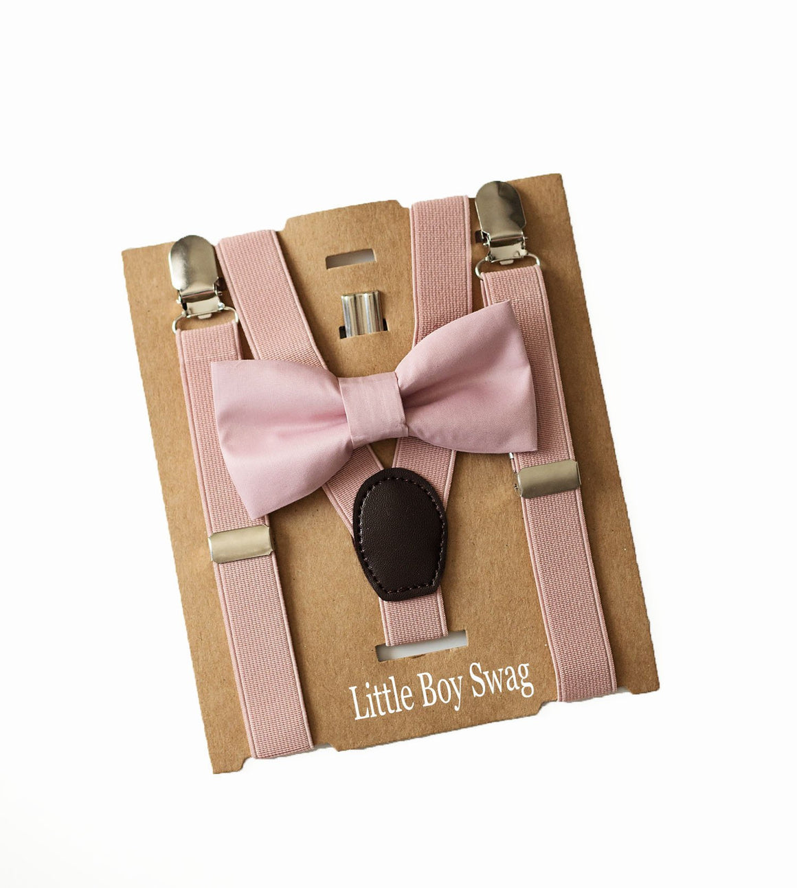 Dusty Blush Bow Tie Suspenders Set - Boys To Adult Sizes