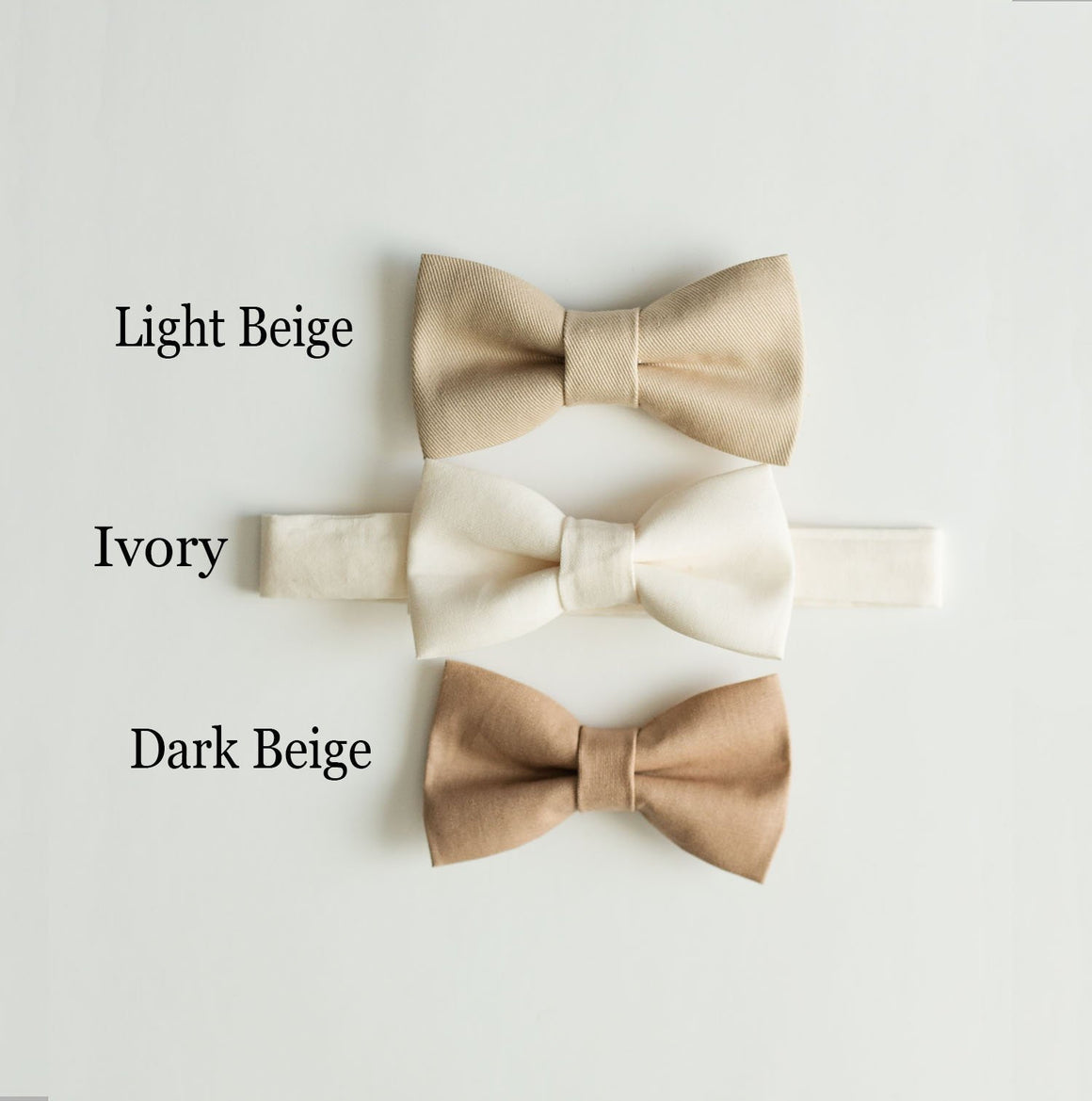 Ivory Beige Bow Tie - Newborn To Adult Sizes
