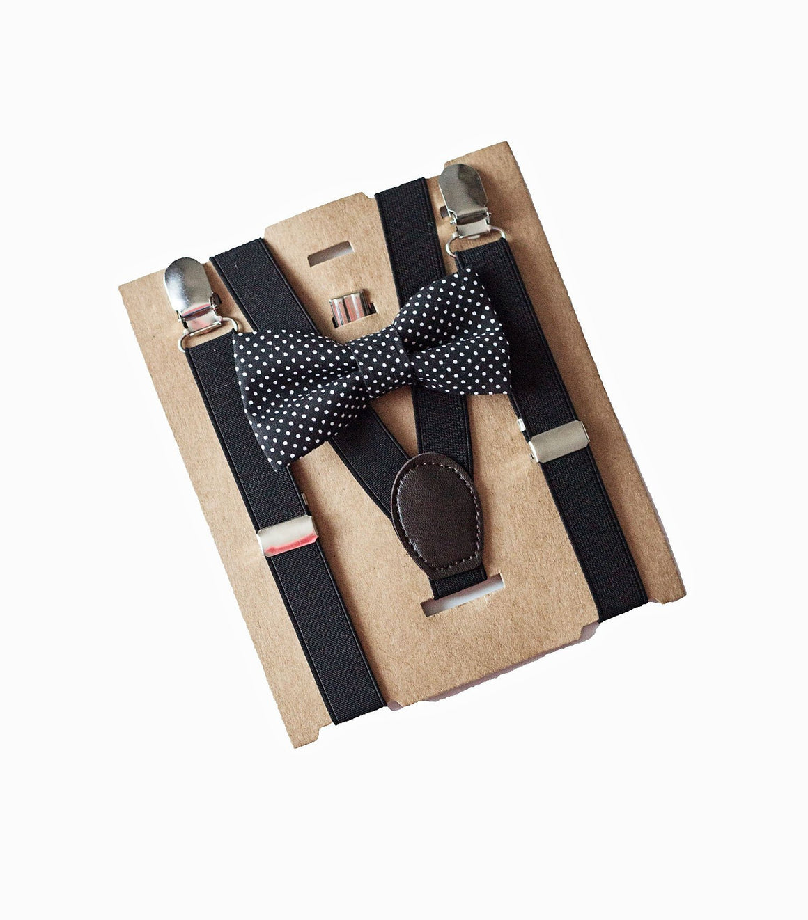Black Bow Tie Suspenders - Infant To Adult Sizes