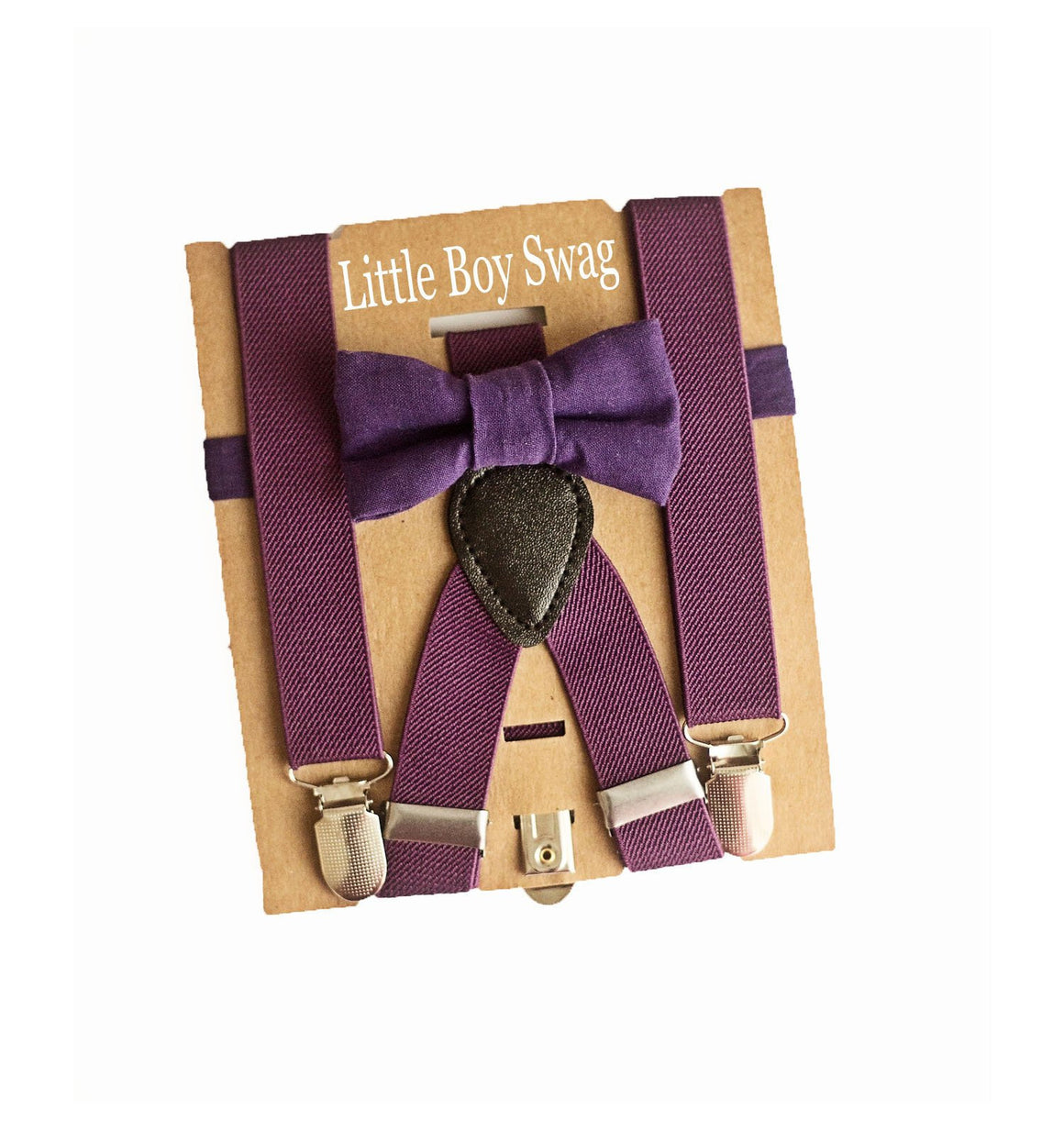 Plum Purple Bow Tie Suspenders Set - Newborn To Adult Sizes