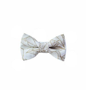 Ivory Gold Bow Tie - Newborn To Adult Sizes
