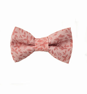 Dusty Rose Floral Bow Tie - Newborn To Adult Sizes