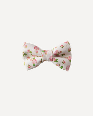 White Rose Floral Bow Tie - Newborn To Adult Sizes